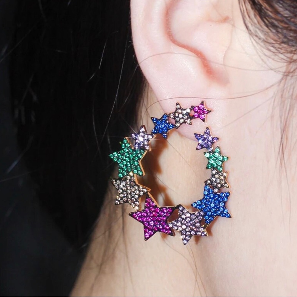 Cute Rhinestone Crystal Post Back Earrings